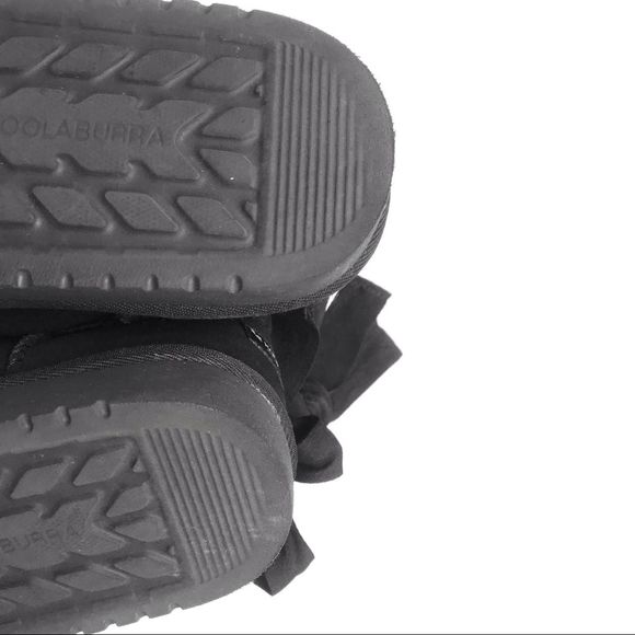 Koolaburra UGG Womens Andrah Tie Back Black Suede Sheepskin Boots Mid-Calf Sz. 8 - Picture 12 of 16